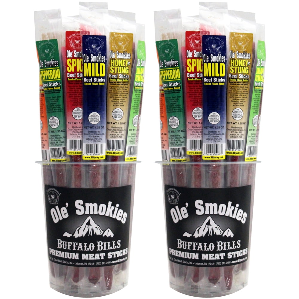 Buffalo Bills 15-ct Mixed Hot & Mild Ole Smokies (Beef Sticks) - Two 15-ct Tubs