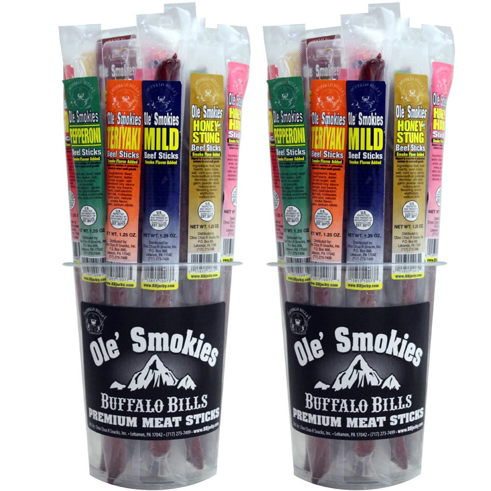 Buffalo Bills 15-ct Mixed Mild Ole Smokies (Beef Sticks) - Two 15-ct Tubs