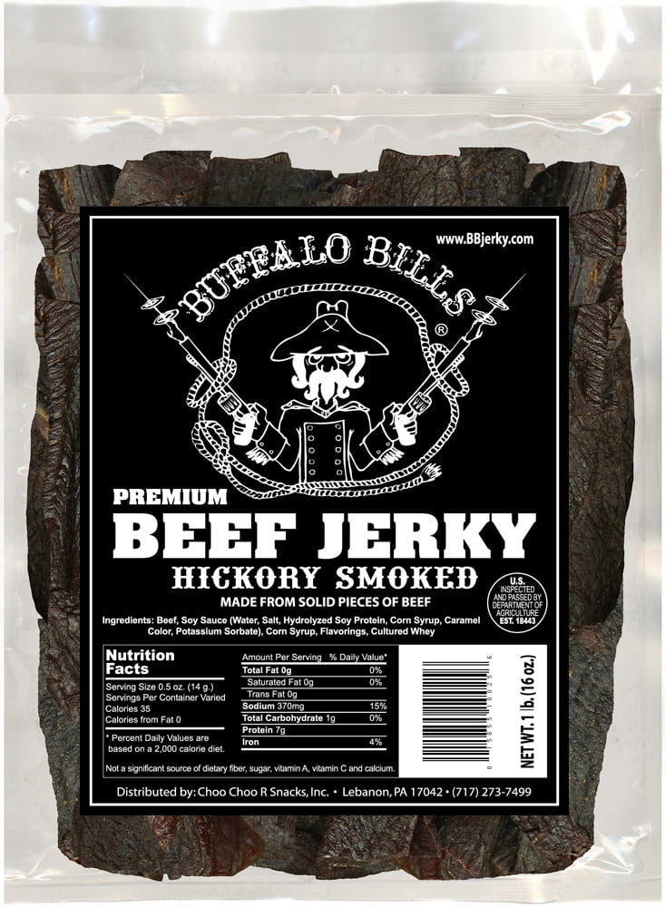 Buffalo Bills 16oz Premium Hickory Beef Jerky Pieces (hickory smoked beef jerky in random size pieces)