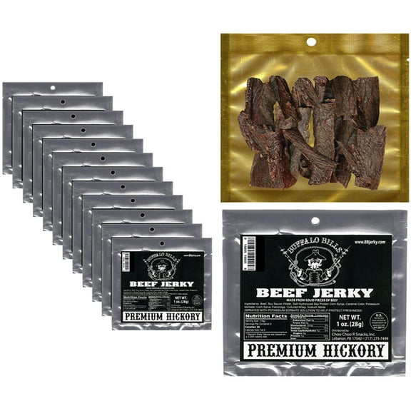 Buffalo Bills 1oz Premium Hickory Smoked Beef Jerky Packs 12-Count (beef jerky made from top round)