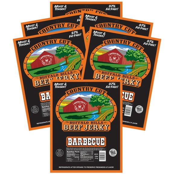 Buffalo Bills 2.6oz Barbecue Country Cut Beef Jerky – Six 2.6oz Packs