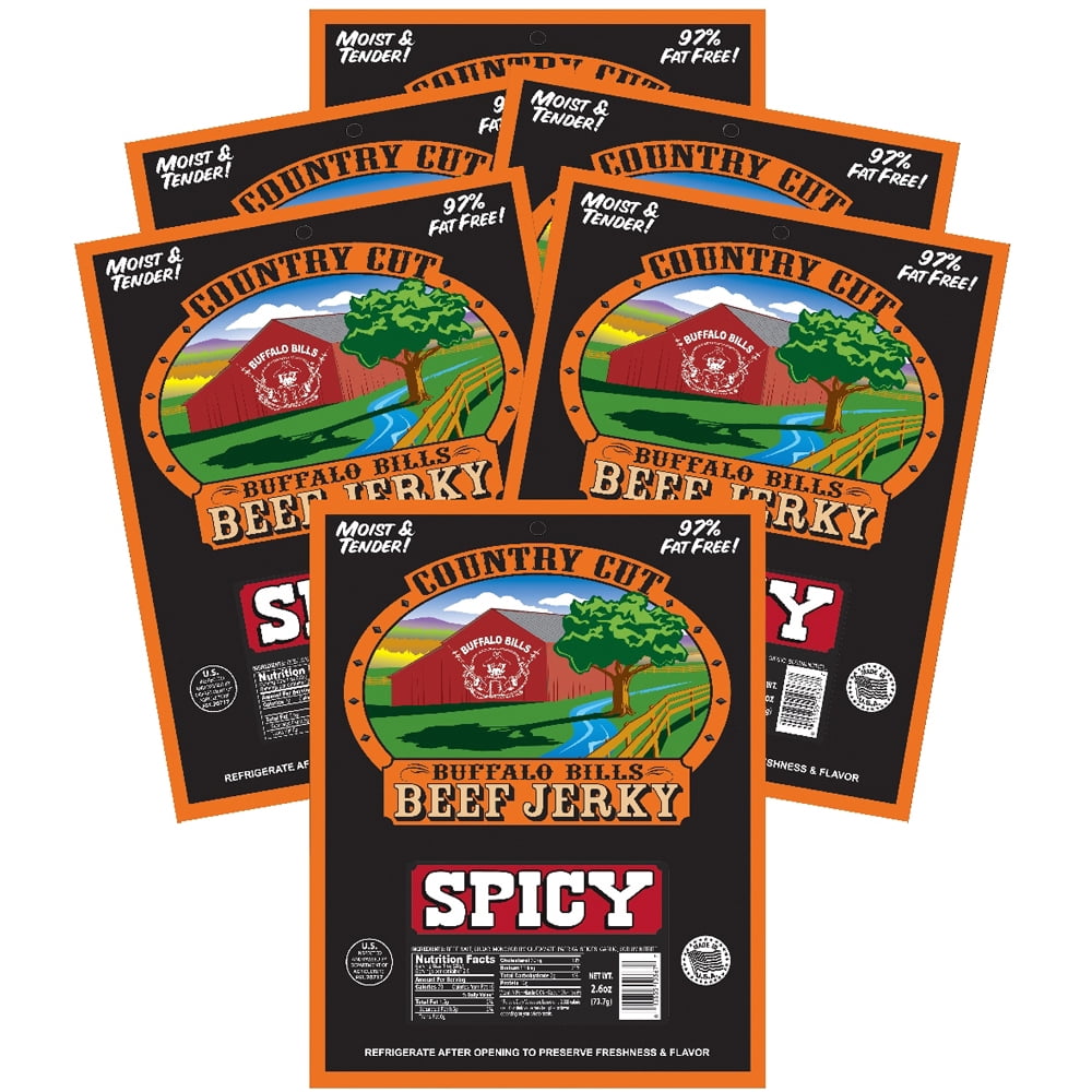 Buffalo Bills 2.6oz Spicy Country Cut Beef Jerky – Six 2.6oz Packs