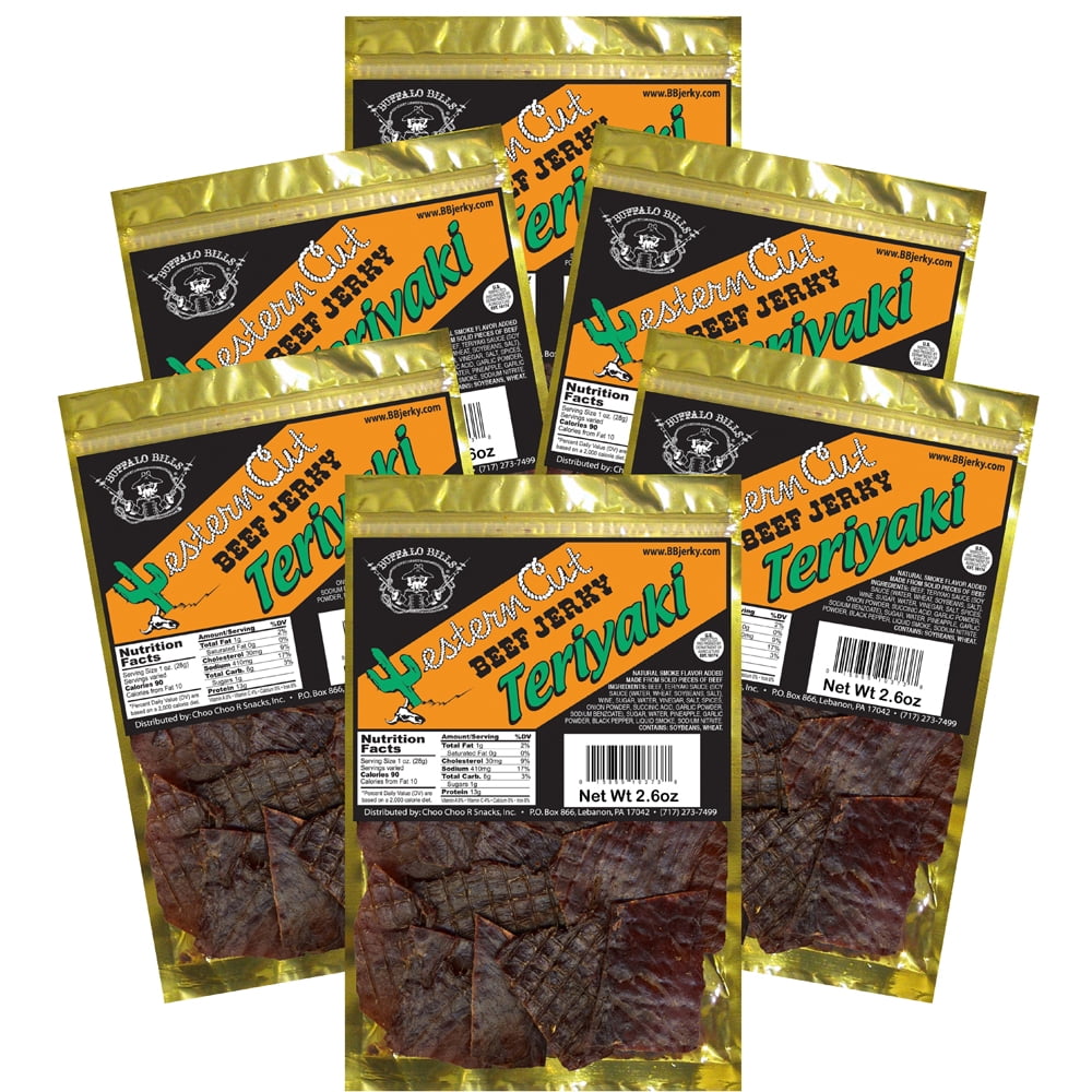 Buffalo Bills 2.6oz Western Cut Teriyaki Beef Jerky – Six 2.6oz Packs