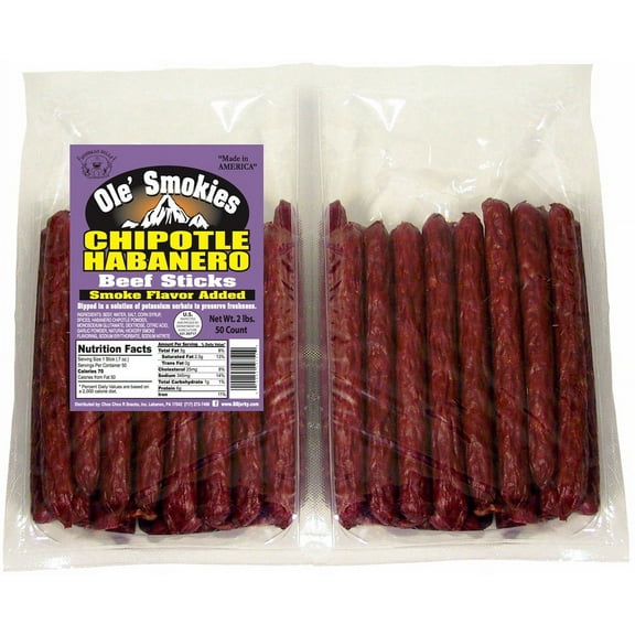 Buffalo Bills 2-lb Chipotle Habanero Ole' Smokies Saddlebag (50 twist-end beef sticks)