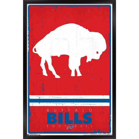 Buffalo Bills 34.25'' x 35'' Framed Retro Logo Poster