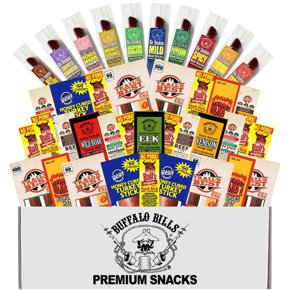 Buffalo Bills 40-Piece Beef Stick Breakroom Box Individually Wrapped Savory Beef Sticks, Perfect High Protein Snacks for Office and Dorm