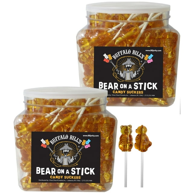 Buffalo Bills 48-ct Honey Bears On A Stick (made with real honey) – Two 48-Ct Tubs
