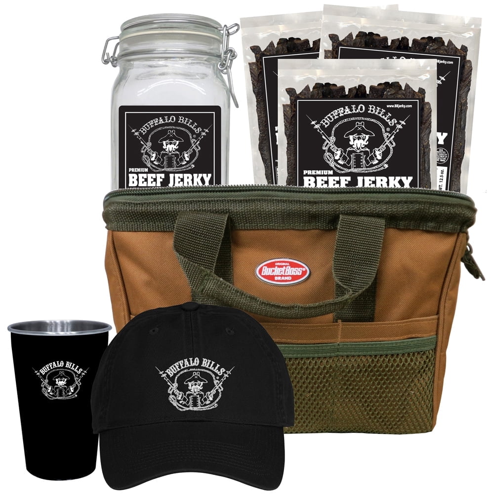 Buffalo Bills 6-Piece Beef Jerky Fan Gift Tool Bag (Jerky, Jar, Cap & Tumbler)