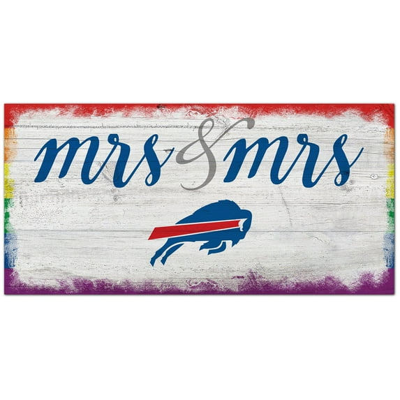 Buffalo Bills 6'' x 12'' Pride Mrs & Mrs Sign