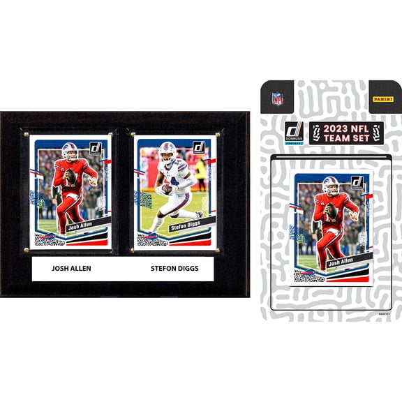 Buffalo Bills 6" x 8" Player Plaque & 2023 Team Trading Card Set