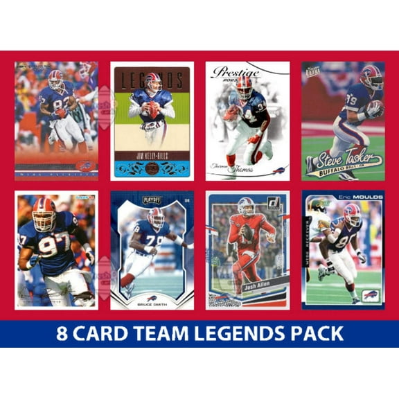 Buffalo Bills 8 Card Legends Pack Donruss Topps Panini Jim Kelly Josh Allen Reed