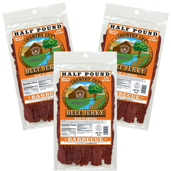 Buffalo Bills 8oz Barbecue Country Cut Beef Jerky – Three 8oz Packs