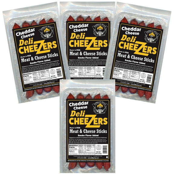 Buffalo Bills 8oz Cheddar Cheese Deli CheeZers (Meat & Cheese Sticks) Four 8oz Packs