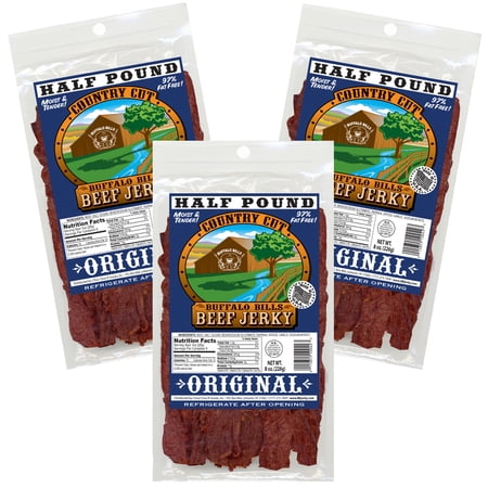 Buffalo Bills 8oz Original (aka Mild) Country Cut Beef Jerky – Three 8oz Packs