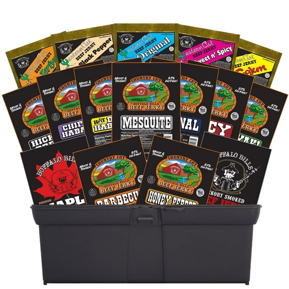 Buffalo Bills Assorted 16-Piece Beef Jerky Sampler Gift Tool Box