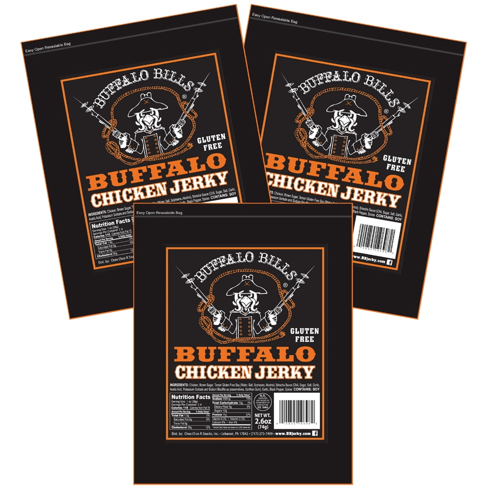 Buffalo Bills Buffalo Chicken Jerky 2.6oz Packs (3 Packs Of Chicken Jerky)