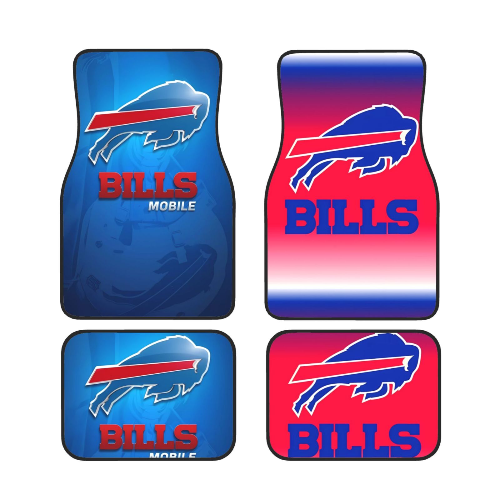 Buffalo_Bills Car Front Rear Floor Foot Mats AntiSlip Car Mat Full Set