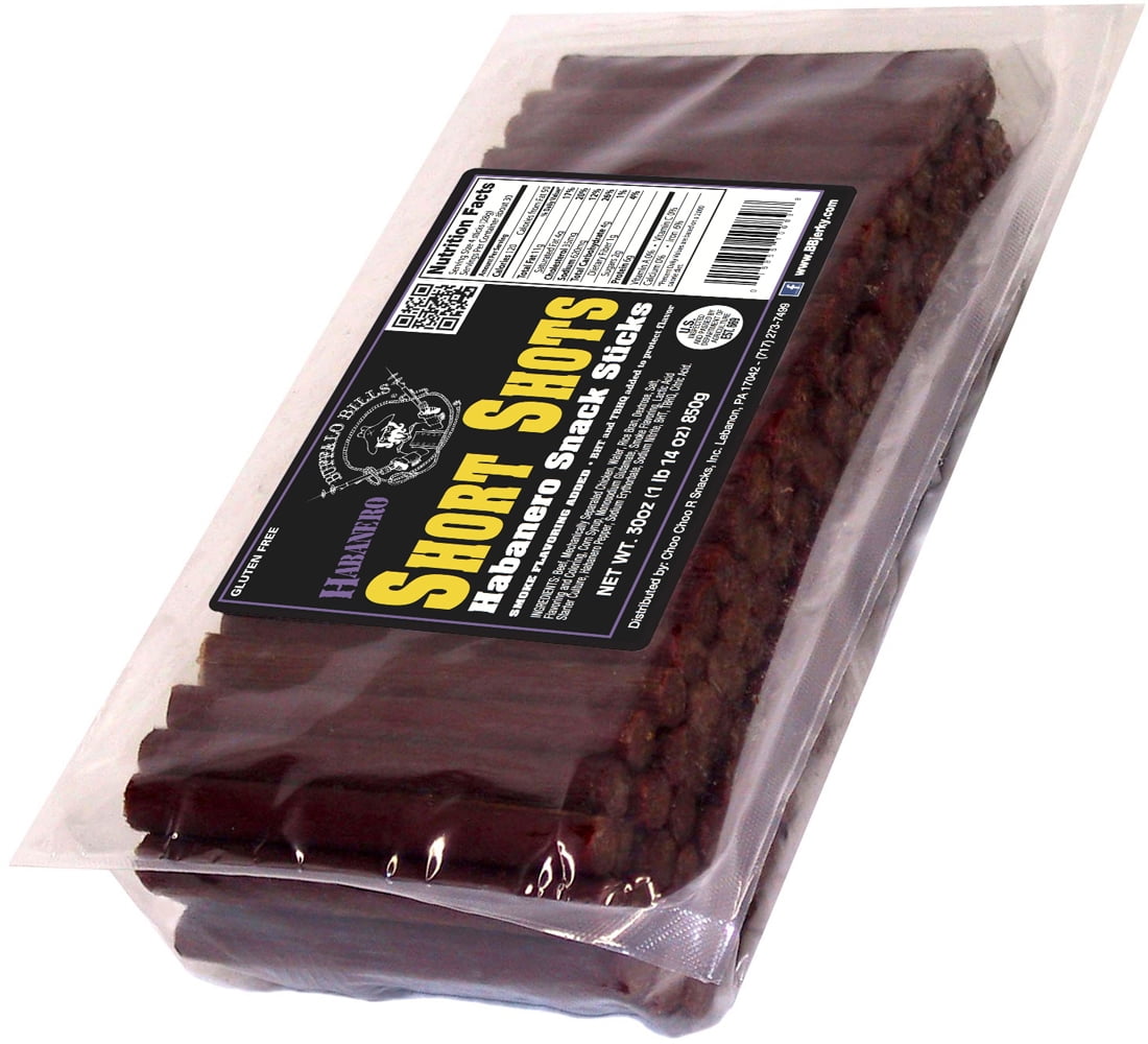 Buffalo Bills Habanero Short Shots (120 beef and chicken 3.5" snack sticks per 30oz bag)