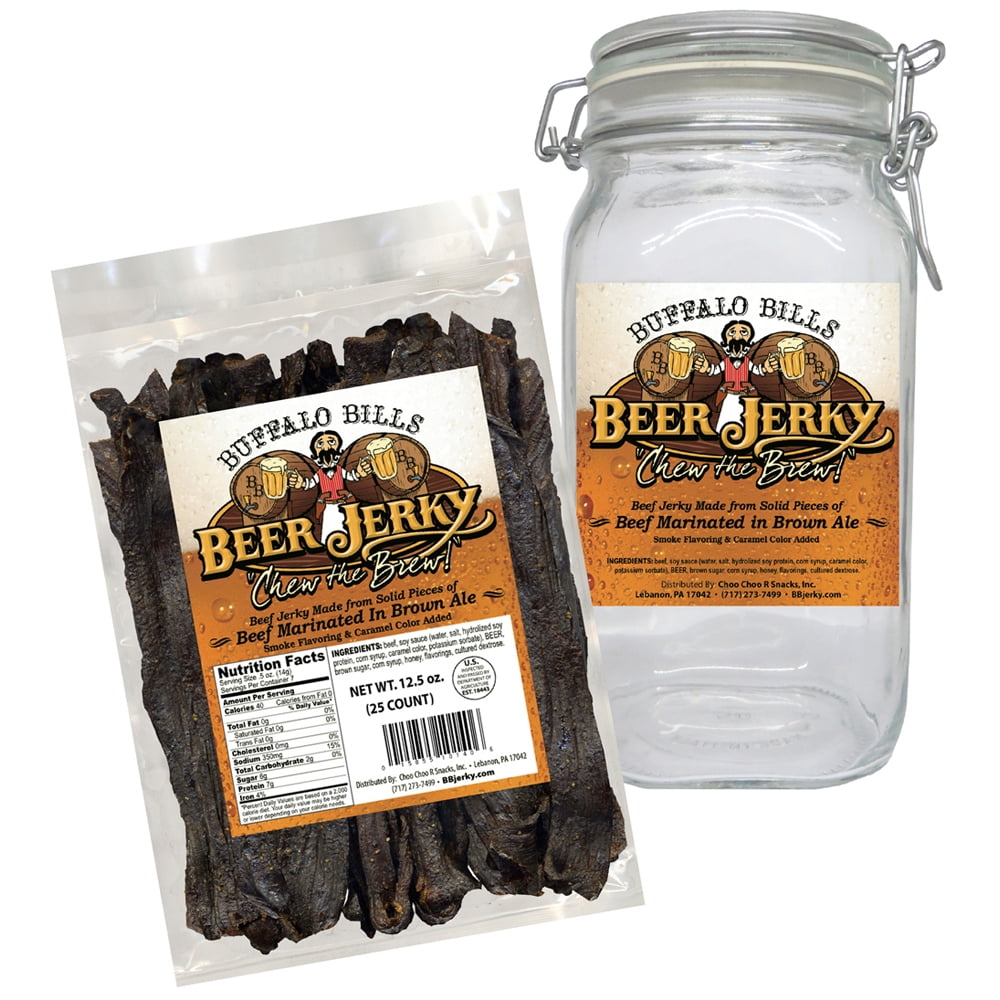 Buffalo Bills Honey Ale Beef Jerky 1 Bag Starter Kit (1 bag and 1 jar)