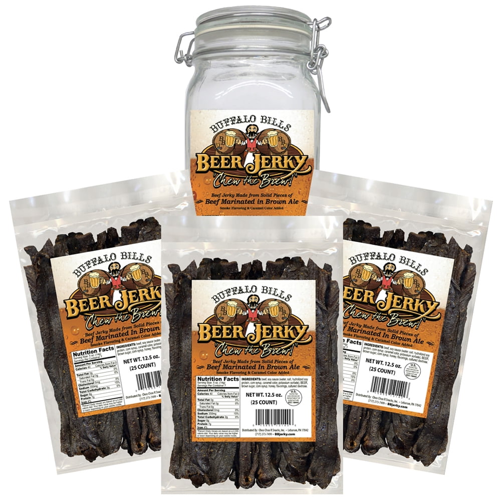 Buffalo Bills Honey Ale Beef Jerky 3 Bag Starter Kit (3 Bags And 1 Jar)