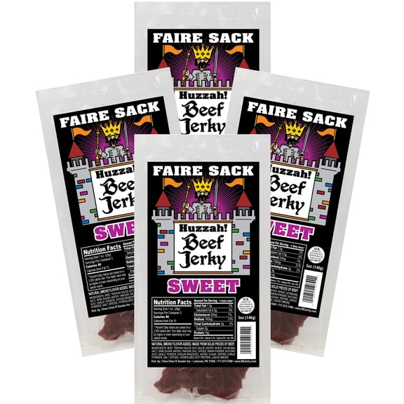 Buffalo Bills Sweet 5oz Faire Sack Huzzah Beef Jerky (4 packs sweet beef jerky)