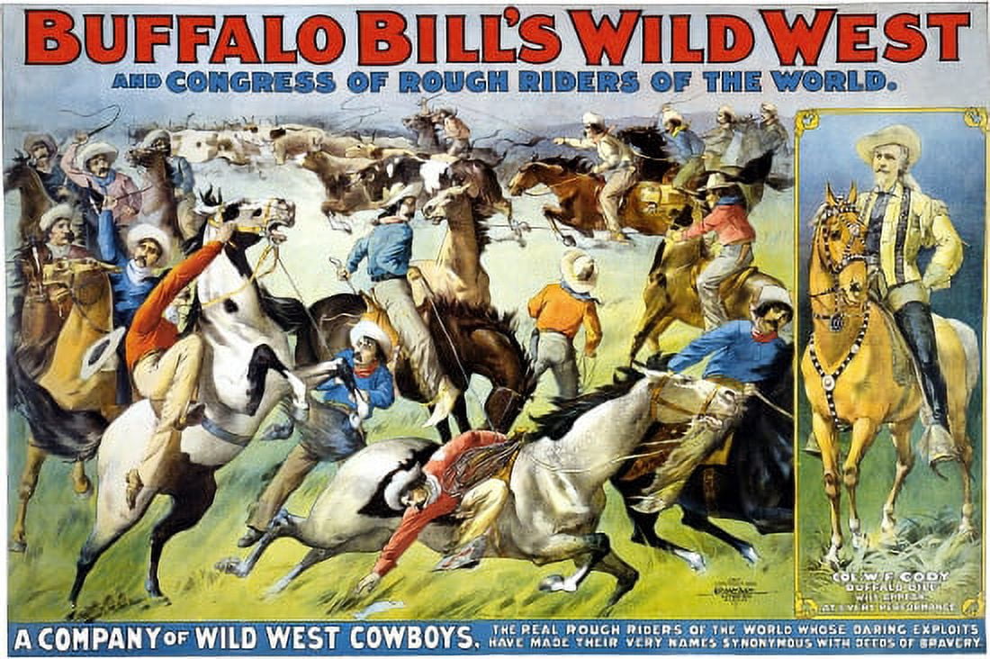 Buffalo Bills Wild West And Congress Of Rough Riders Circus Canvas Art - (36 x 54)