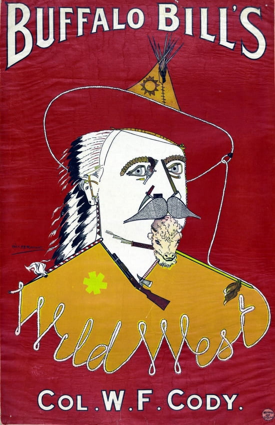 Buffalo Bills Wild West Colonel Bill Cody Circus Canvas Art - (24 x 36)