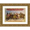 thumbnail image 1 of Buffalo Bills Wild West Show Poster 32x22 Gold Ornate Wood Framed with Double Matting Museum Art Print Titled - Wild rivalries of savage, barbarous and civilized races, 1 of 4
