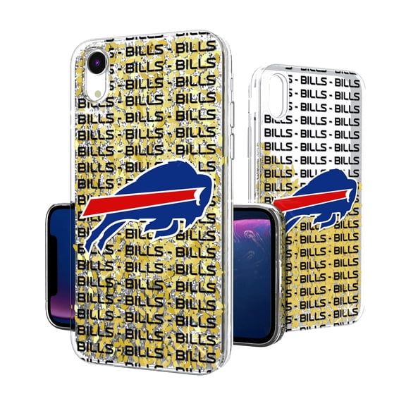 Buffalo Bills iPhone Text Backdrop Design Glitter Case