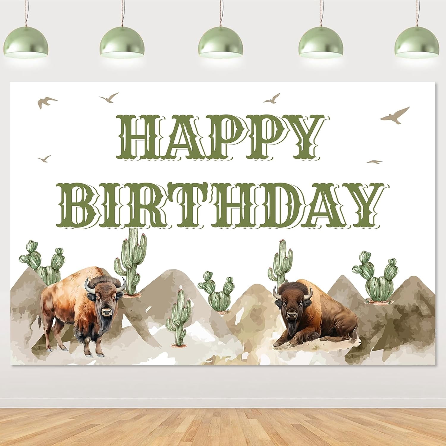 Buffalo Bison Birthday Decorations, Buffalo Happy Birthday Backdrop for ...