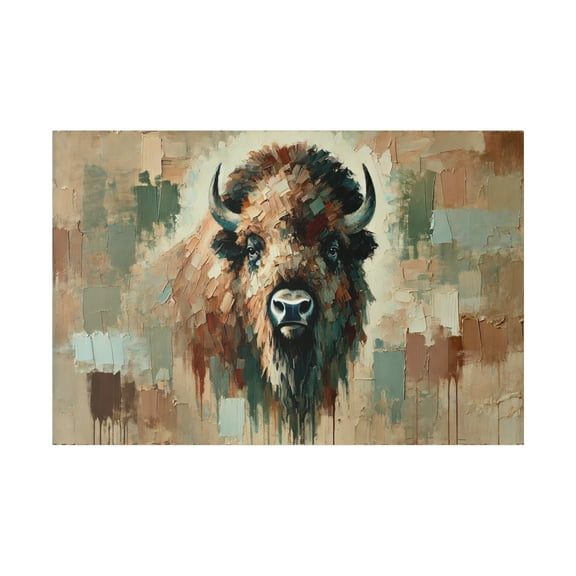 Buffalo Bison II - Canvas, Ready to Hang! Wall Art Decor, Bison Wildlife