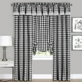 thumbnail image 1 of Buffalo Black Plaid Modern Window Curtain Panel : 58" x 36" Tier Pair, 1 of 5