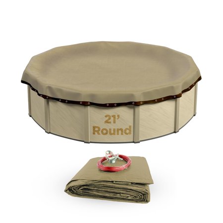 Buffalo Blizzard Round Supreme Plus Tan/Silver Winter Swimming Pool Cover, 21'