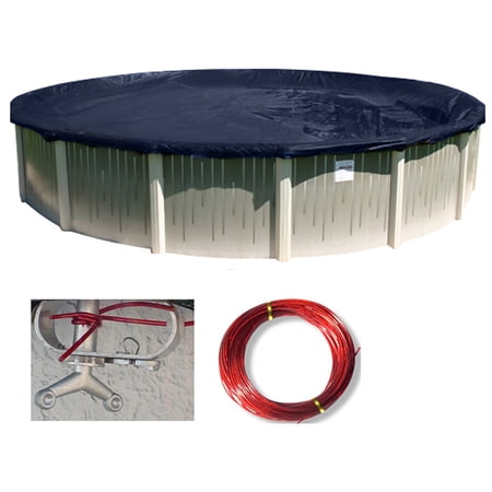 Buffalo Blizzard 28' Round Pool Deluxe Plus Blue/Black Winter Cover