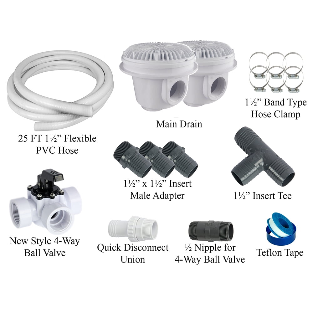 Pool Drain Kit Buffalo Blizzard Bottom Drain Kit for Above-ground Pools Up To 30 ...