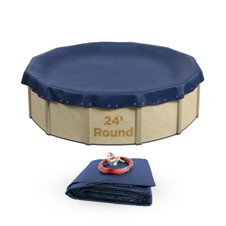 Buffalo Blizzard Economy Blue/Black Round Swimming Pool Winter Cover, 24'