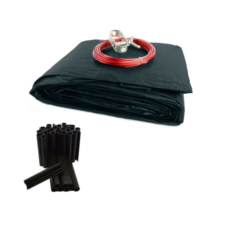 Buffalo Blizzard Oval Micro Mesh Swimming Pool Winter Cover with Cover Clips, 18' x 33'