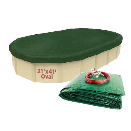 Buffalo Blizzard Oval Split Blocker Green/Black Swimming Pool Winter Cover, 21' x 42'