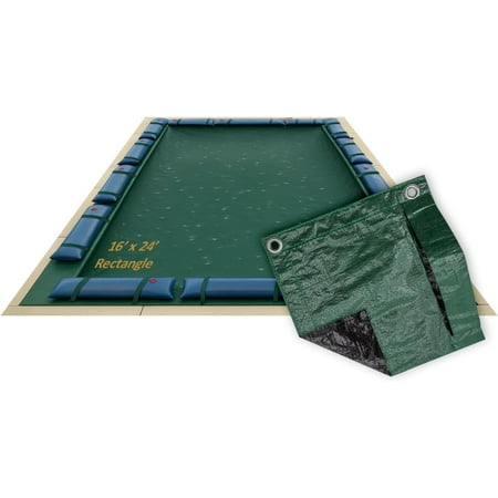 Buffalo Blizzard Rectangle Green Ripstopper Winter Swimming Pool Cover, 16' x 24'