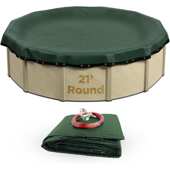 Buffalo Blizzard Round Green Ripstopper Winter Swimming Pool Cover, 21'