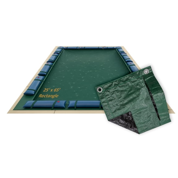 Buffalo Blizzard Supreme Green/Black Rectangle Swimming Pool Winter Cover, 25' x 65'