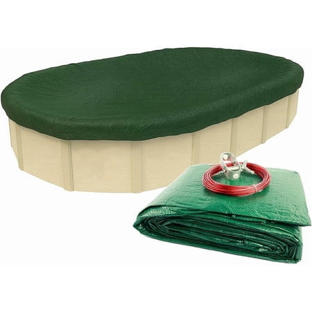 Buffalo Blizzard Supreme Plus Green/Black Oval Winter Swimming Pool Cover, 16' x 32'