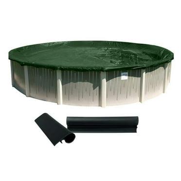 Buffalo Blizzard Supreme Plus Green/Black Round Winter Swimming Pool Cover with Cover Clips, 28'
