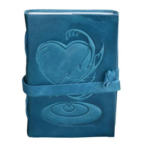 Buffalo Blue Leather Journal/Writing Notebook Diary/Bound Daily Notepad For Men & Women Unlined Paper Medium, writing pad gift for artist, sketc