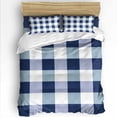 thumbnail image 1 of Buffalo Blue Plaid Queen Size Comforter Set, Spring Simple Pattern Soft Bedding for All Seasons, 4 Pcs Bed Set with 1Comforter (90"x92") ,1 Sheet(94"x116"), 2 Pillowcases (19"x29"), 1 of 7