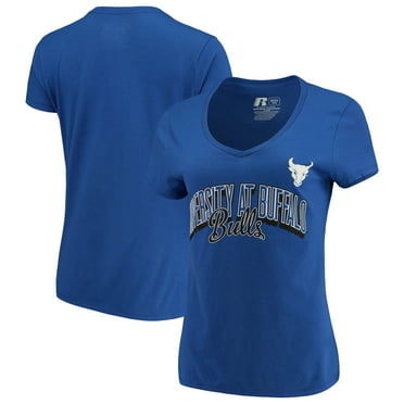 Buffalo Bulls Russell Athletic Women's Arch V-Neck T-Shirt - Royal