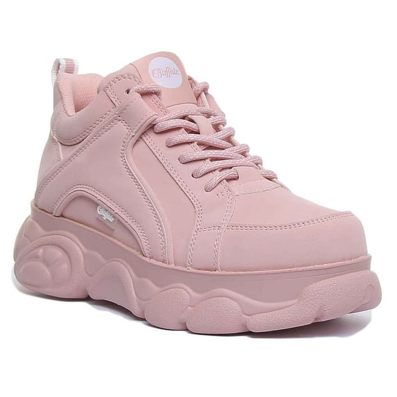 Buffalo CLD Corin Women's Chunky Sole Lace Up Vegan Sneakers In Pink Size 6
