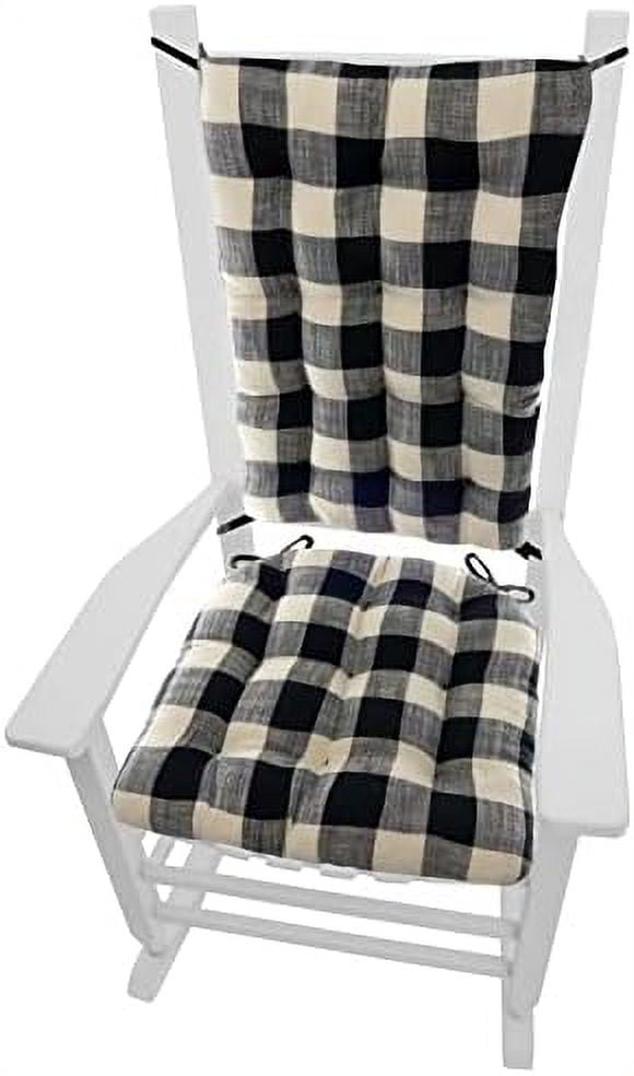 Buffalo Check Black And White Size ExtraLarge Rocking Chair Cushions