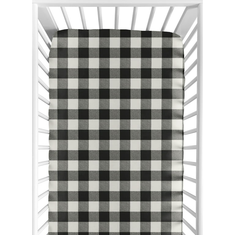 Black and white buffalo check crib sheet sales