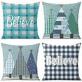 thumbnail image 1 of Buffalo Check Christmas Tree Truck Throw Pillow Case Modern Square Cushion Covers Set of 4 Christmas Pillowcase for Indoor Home Bedroom, 1 of 7